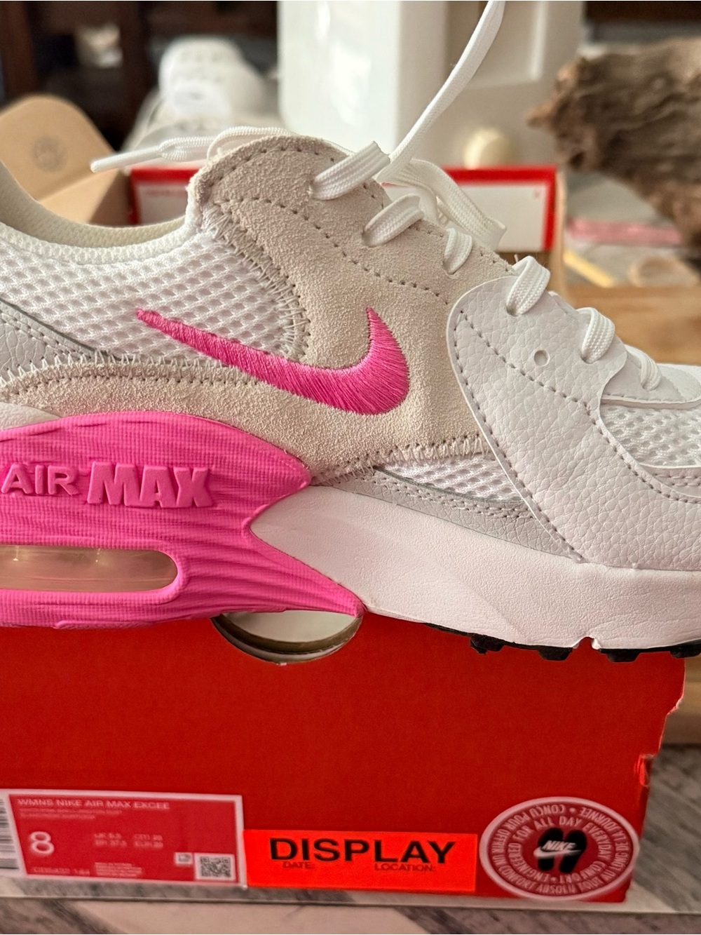 Nike Women’s Air Max White with Pink Accents Sneakers
